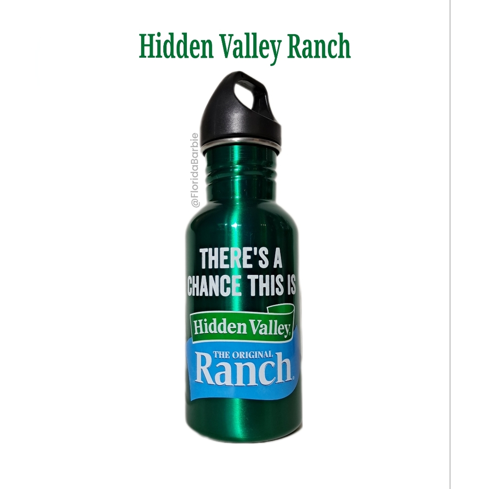 HIDDEN VALLEY Ranch Water Bottles Aluminum Green Home Travel Water Bottles NIB